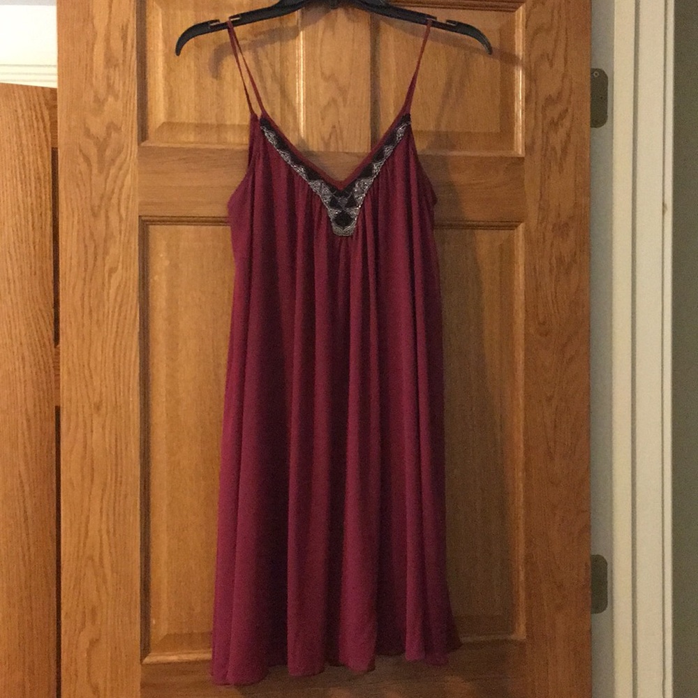 Burgundy Beaded formal dress